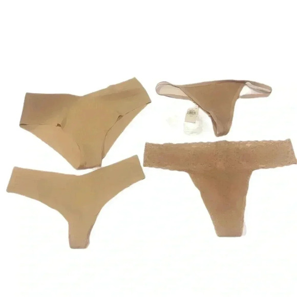 NWT lot x 4 aerie lightweight stretch breathable no show thong panty underwear S - Picture 2 of 2
